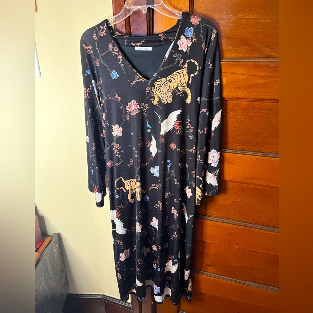 Animal Print Tie Back Midi Dress